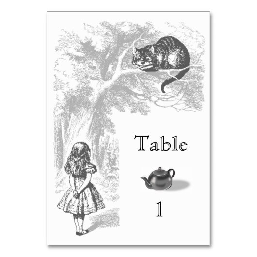  Alice in Wonderland Party Table Kaart (Achterkant)