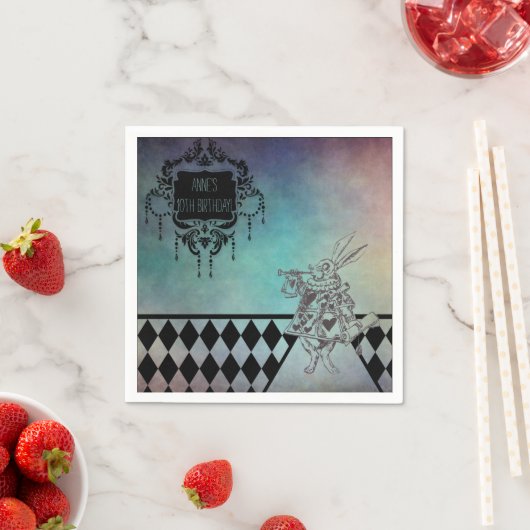 Alice in Wonderland Party White Rabbit Servetten (Insitu)