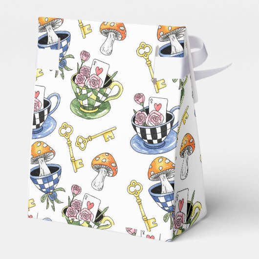 Alice in Wonderland Pattern Bedankdoosjes (Achterkant)