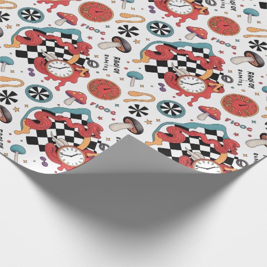 Alice in Wonderland Pattern Cadeaupapier (Hoek)