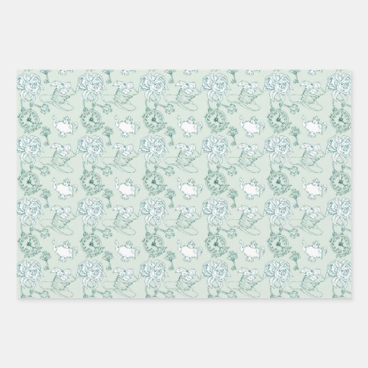 Alice in Wonderland Pattern Inpakpapier Vel (Voorkant 3)