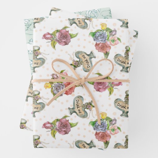 Alice in Wonderland Pattern Inpakpapier Vel (In situ)
