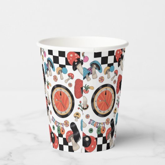 Alice in Wonderland Pattern Papieren Bekers (Rechts)