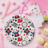 Alice in Wonderland Pattern Papieren Bordje (Feest)