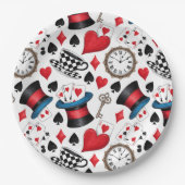 Alice in Wonderland Pattern Papieren Bordje (Voorkant)