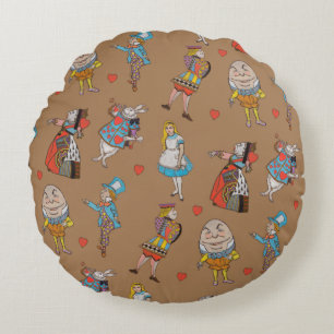 Alice in Wonderland Pattern Round Pillow Rond Kussen