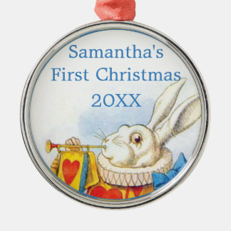 Alice in Wonderland Persoonlijk Eerste Kerstmis Metalen Ornament