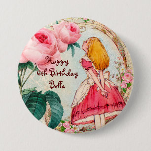 Alice in Wonderland Persoonlijke verjaardag Ronde Button 7,6 Cm