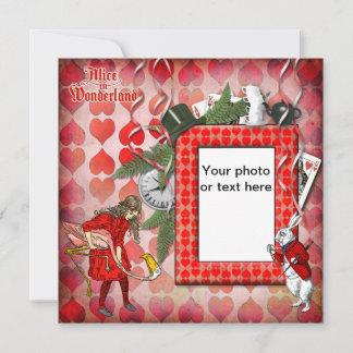 Alice in Wonderland Photo Invitation Cards Kaart