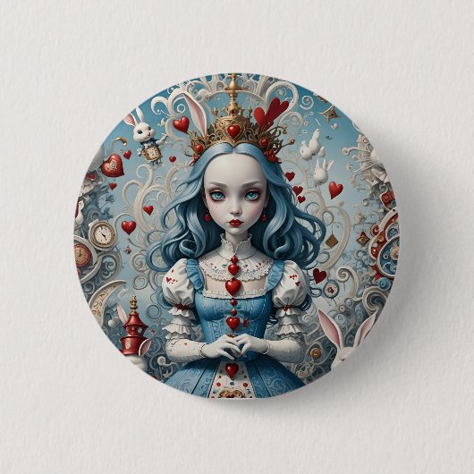Alice in Wonderland Pin Badge Ronde Button 5,7 Cm (Voorkant)