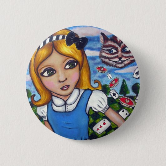 Alice in Wonderland Pin Ronde Button 5,7 Cm (Voorkant)