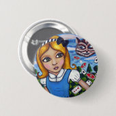Alice in Wonderland Pin Ronde Button 5,7 Cm (Voorkant /achterkant)