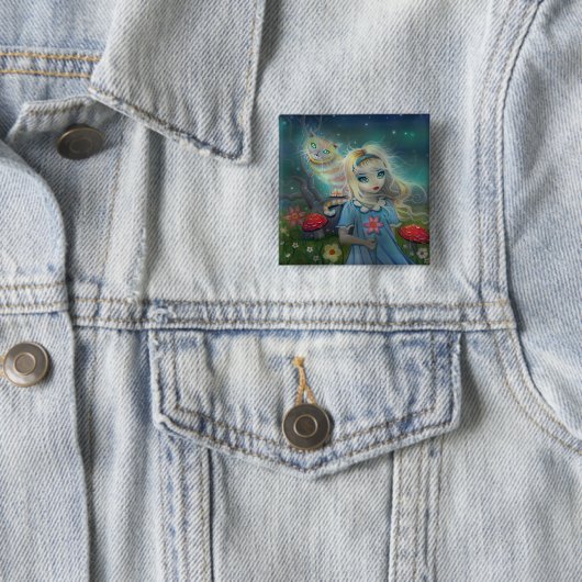Alice in Wonderland Pinback Button (In situ)