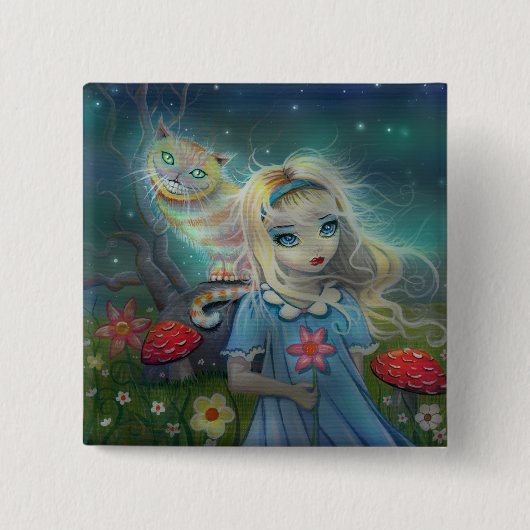 Alice in Wonderland Pinback Button (Voorkant)