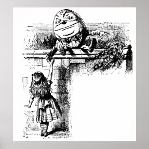 Alice in Wonderland, pompoen tegen de muur Poster