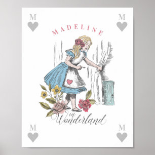 Alice in Wonderland Post Alice & Florals Poster