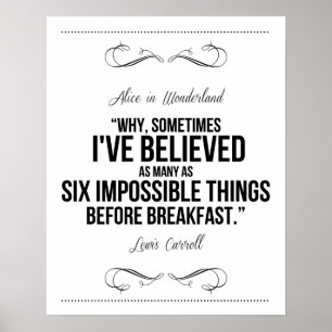 Alice in Wonderland print 'Zes onmogelijke dingen'
