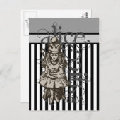 Alice in Wonderland Queen Alice Grunge Briefkaart (Voorkant / Achterkant)