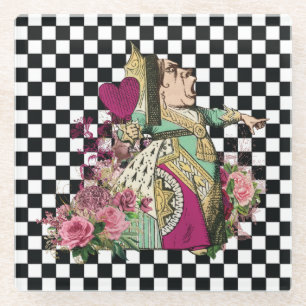 Alice in Wonderland Queen Glazen Onderzetter