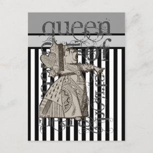 Alice in Wonderland Queen of Hearts Grunge Briefkaart