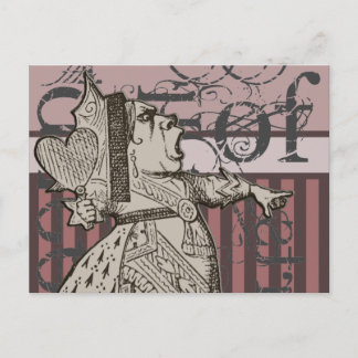 Alice in Wonderland Queen of Hearts Grunge (roze) Briefkaart