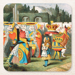 Alice in Wonderland Queen of Hearts Vierkante Kartonnen Onderzetter