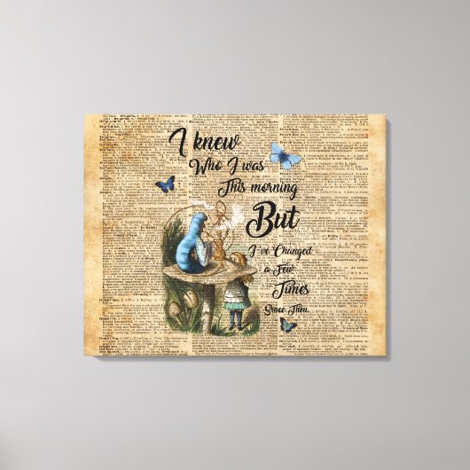 Alice in Wonderland Quote  dictionary Art Canvas Afdruk (Voorkant)