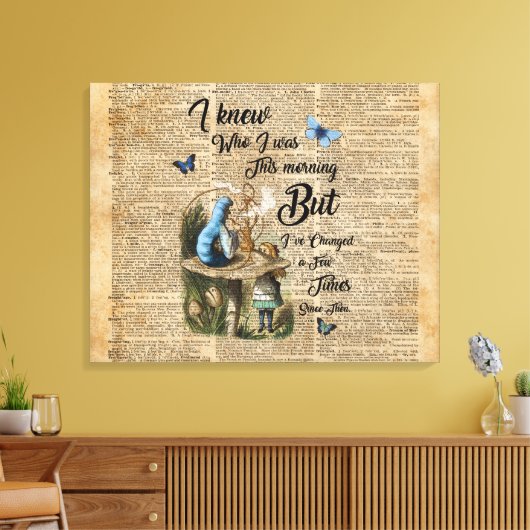 Alice in Wonderland Quote  dictionary Art Canvas Afdruk (Insitu (Woonkamer))