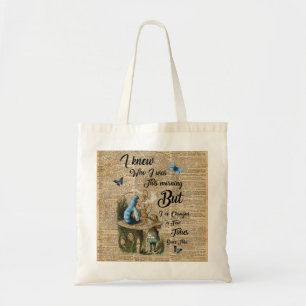 Alice in Wonderland Quote dictionary Art Tote Bag
