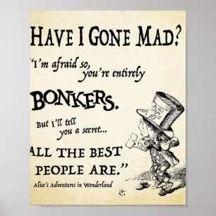Alice in Wonderland Quote Poster