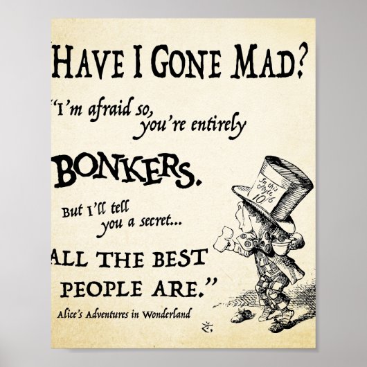 Alice in Wonderland Quote Poster (Voorkant)