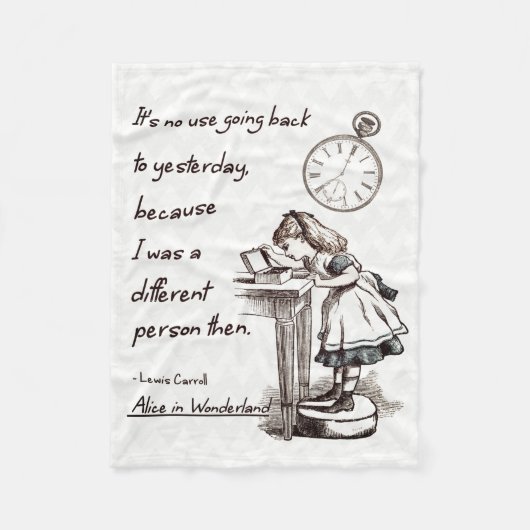 Alice in Wonderland Quotes Fleece Deken (Voorkant)