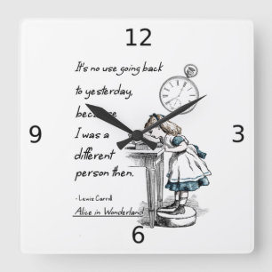 Alice in Wonderland Quotes Watch Vierkante Klok
