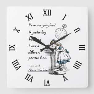 Alice in Wonderland Quotes Watch Vierkante Klok