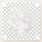 Alice in Wonderland Rabbit Glazen Onderzetter (Achterkant)