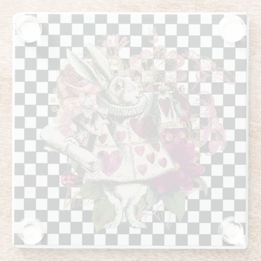 Alice in Wonderland Rabbit Glazen Onderzetter (Achterkant)