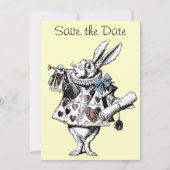 Alice in Wonderland Rabbit Save the Date Card (Voorkant)