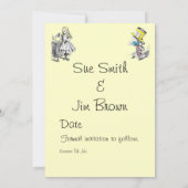 Alice in Wonderland Rabbit Save the Date Card (Achterkant)