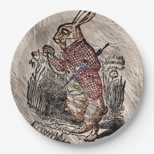 Alice #in Wonderland Rabbit Sketch Art Papieren Bordje (Voorkant)