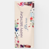 Alice in Wonderland Rabbit Tea Key Clock Roos Spandoek (Verticaal)