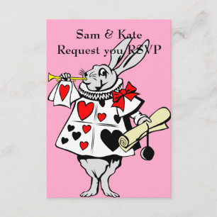 Alice in Wonderland Rabbit Wedding Invitation Kaart