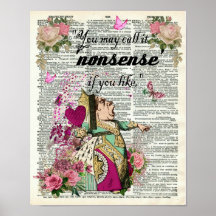 Alice in Wonderland Red Queen Dictionary Art