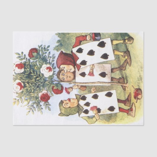  Alice in Wonderland Red Roses ontspringen Tissuepapier (Voorkant)