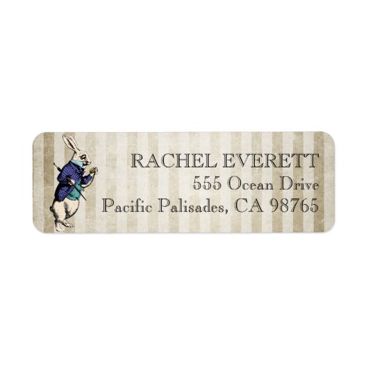 Alice in Wonderland Return Address Label (Voorkant)