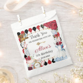 Alice in Wonderland Rode Bloemige Verjaardags Thee Bedankzakje (Geknipt)