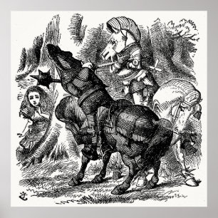 Alice in Wonderland - Rode en Witte Ridders Vecht Poster