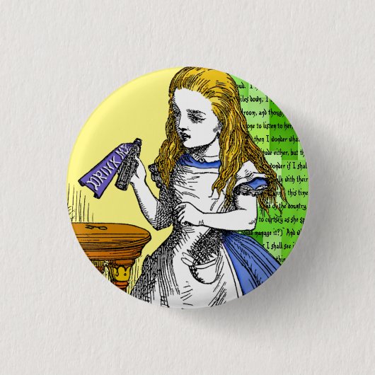 Alice in Wonderland Ronde Button 3,2 Cm (Voorkant)