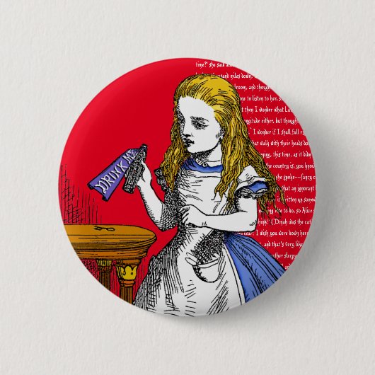 Alice in Wonderland Ronde Button 5,7 Cm (Voorkant)