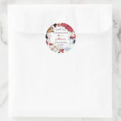 Alice in Wonderland Rood Bloemige Verjaardags Thee Ronde Sticker (Tas)