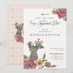 Alice in Wonderland Royal Crown Fairytale Wedding Kaart